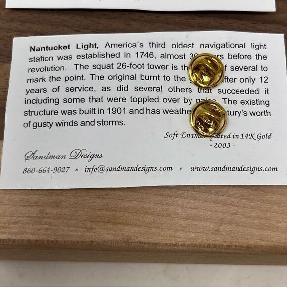 Collectible Enamel plated on 14 K Gold Massachusetts Lighthouse pins 2003 - Picture 10 of 14